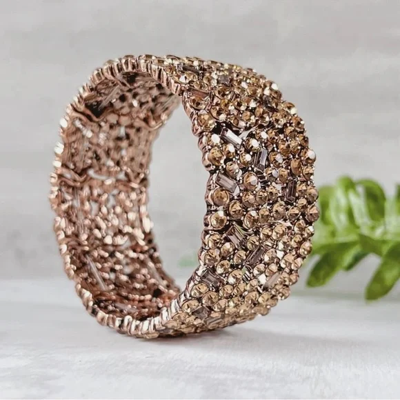 Park Lane Majesty Gold Stretch Bangle - Picture 5 of 8